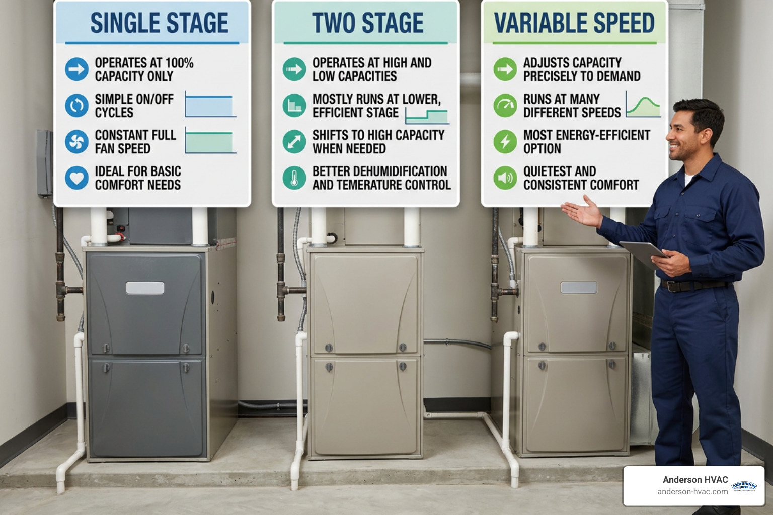 HVAC Blog 18 single stage vs two stage vs variable speed options