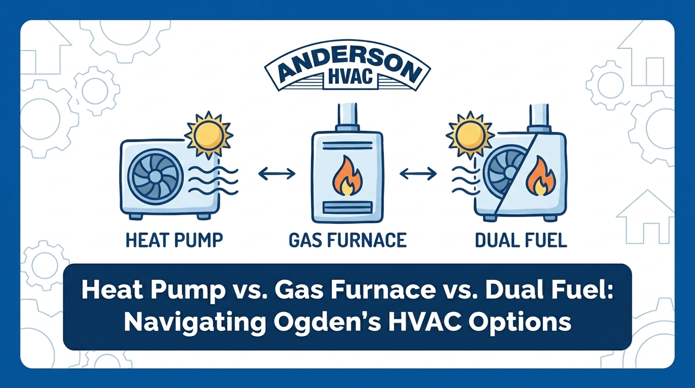 HVAC Blog 10 Heat Pump vs. Gas Furnace vs. Dual Fuel: Navigating Ogden's HVAC Options — featured image
